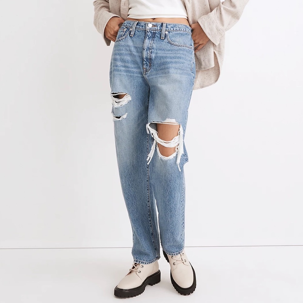 NWT Madewell The Dadjean in Amazon Wash: Ripped Edition